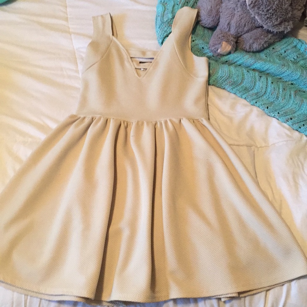 Tan above the knee dress